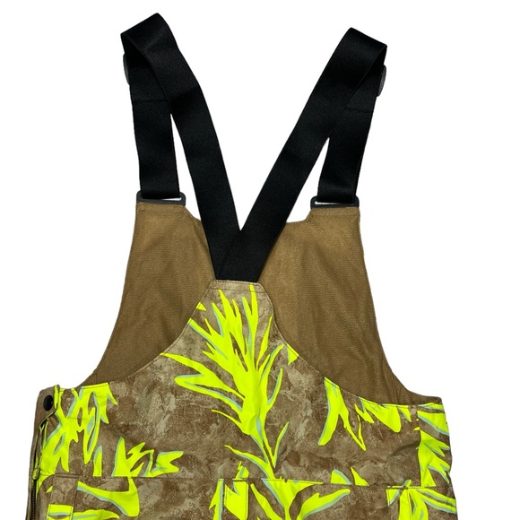 The North Face Freedom Insulated Ski Bib Utility Brown Prairie Print Small NEW - Picture 15 of 16